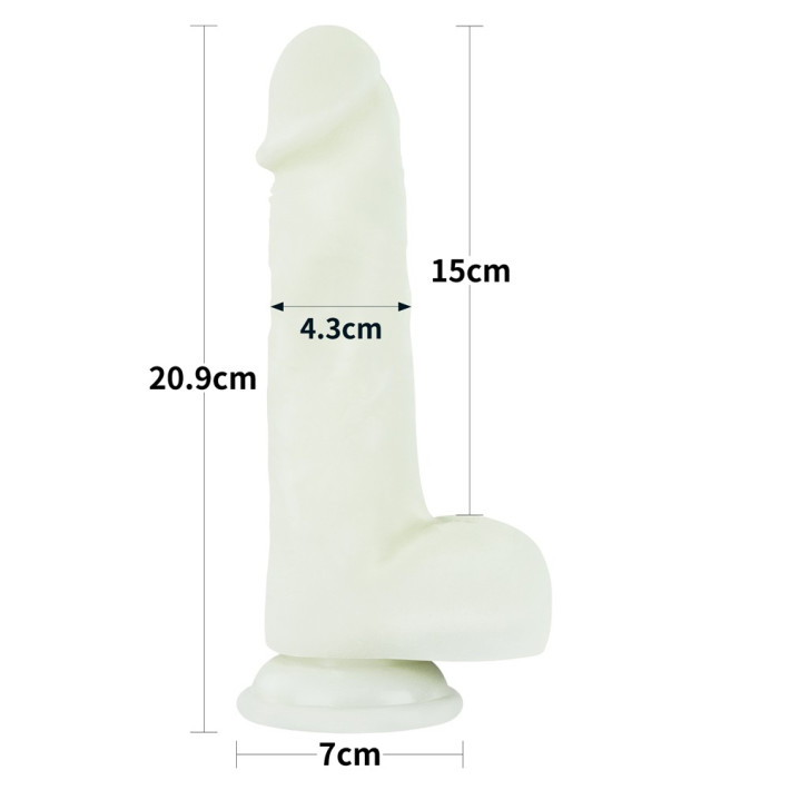 Dildo Fantezie Fosforescent Lumino Play, Alb, 20 Cm 14