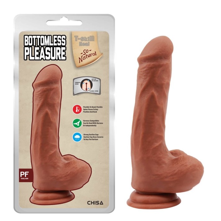 Dildo Realistic Cu Ventuza Bottomless Pleasure, Natural, 20 Cm 5