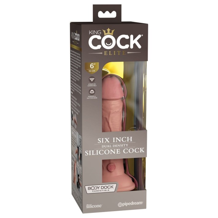 Dildo Clasic Cu Ventuza Dual Density Silicone Cock, Natural, 15 Cm 6