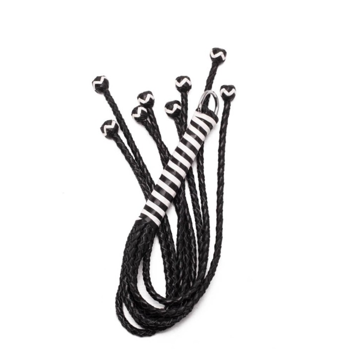 Bici Piele Cu Snururi Impletite, Negru + Alb, 56 Cm 2
