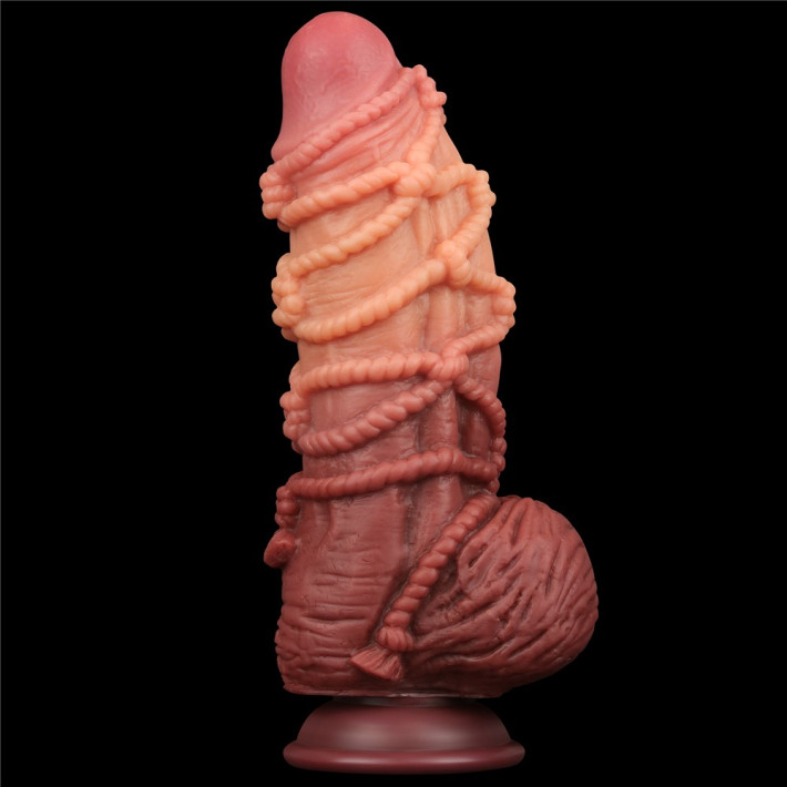 Dildo Realistic Extra Texturat Din Silicon Platinum Dublu-stratificat, Natural, 24 Cm 5