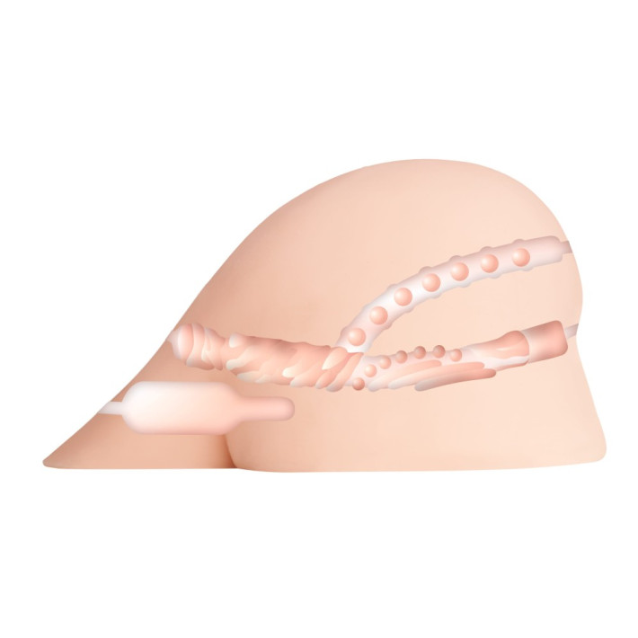 Masturbator 2-in-1 Vagin + Anus Cu Vibratii Xxx To-go I 3