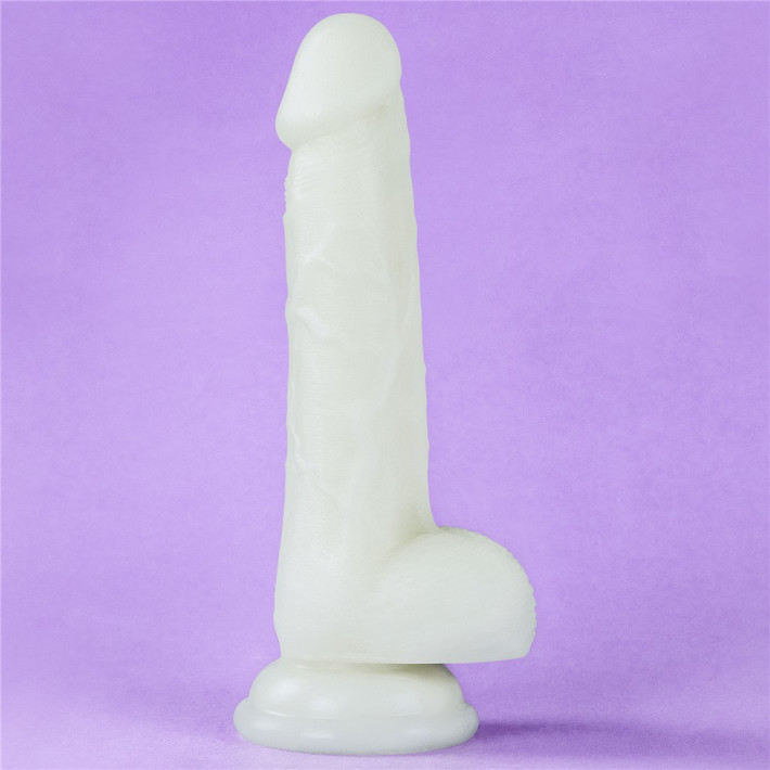 Dildo Fantezie Fosforescent Lumino Play, Alb, 17.5 Cm 6
