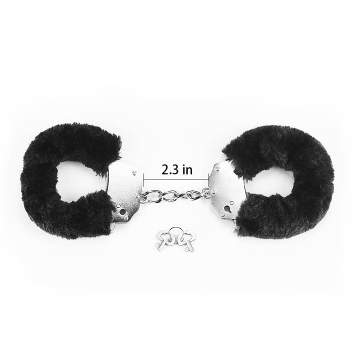 Fetish Pleasure Fluffy Hand Cuffs Black 2