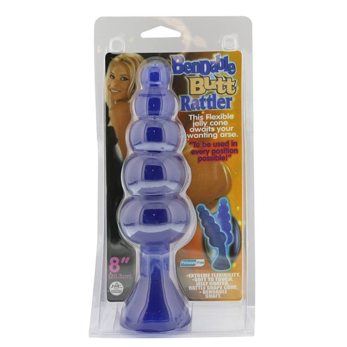 Dop Anal Flexibil Rattler, Albastru, 20 Cm 2