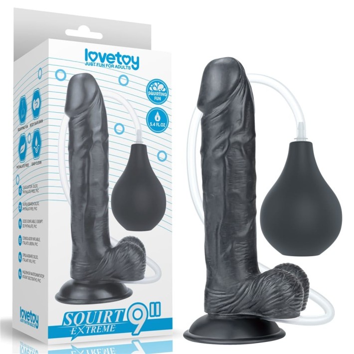 Dildo Clasic Cu Functie Ejaculare Squirting Extreme, Negru, 22.8 Cm 10