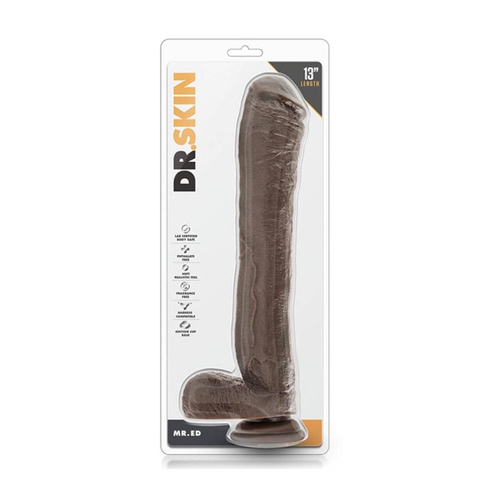 Dildo Clasic Dr. Skin Mr. Ed, Ciocolatiu, 33 Cm 2