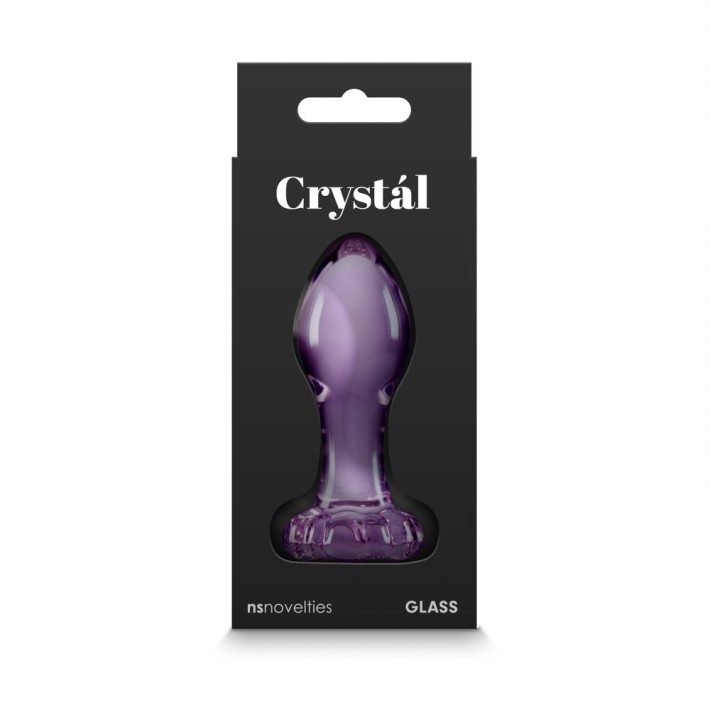 Dop Anal Din Sticla Crystal Flower, Roz, 9 Cm 5