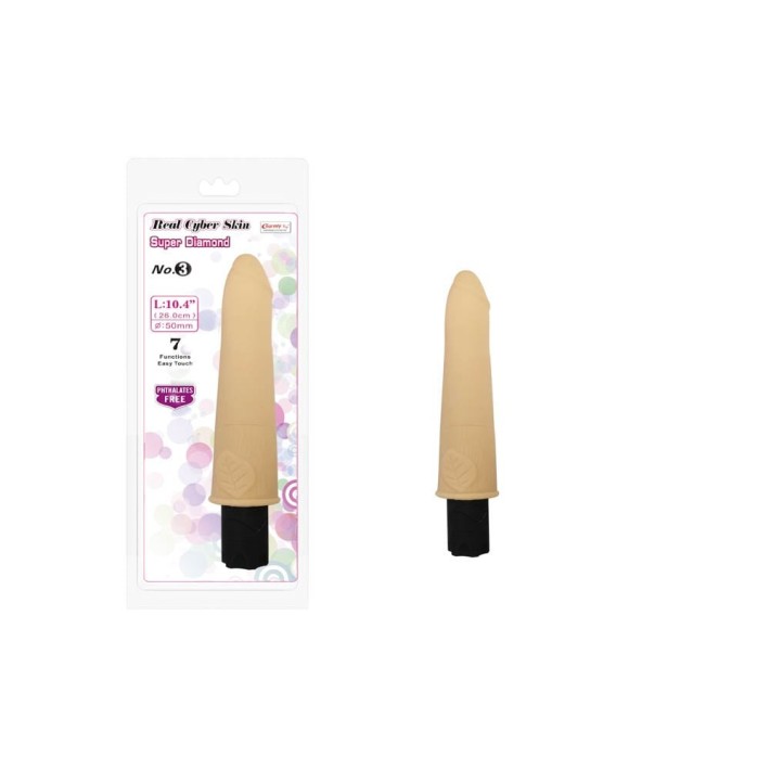 Vibrator Clasic Super Diamond Real Cyber Skin No. 3, Natural, 26 Cm 3