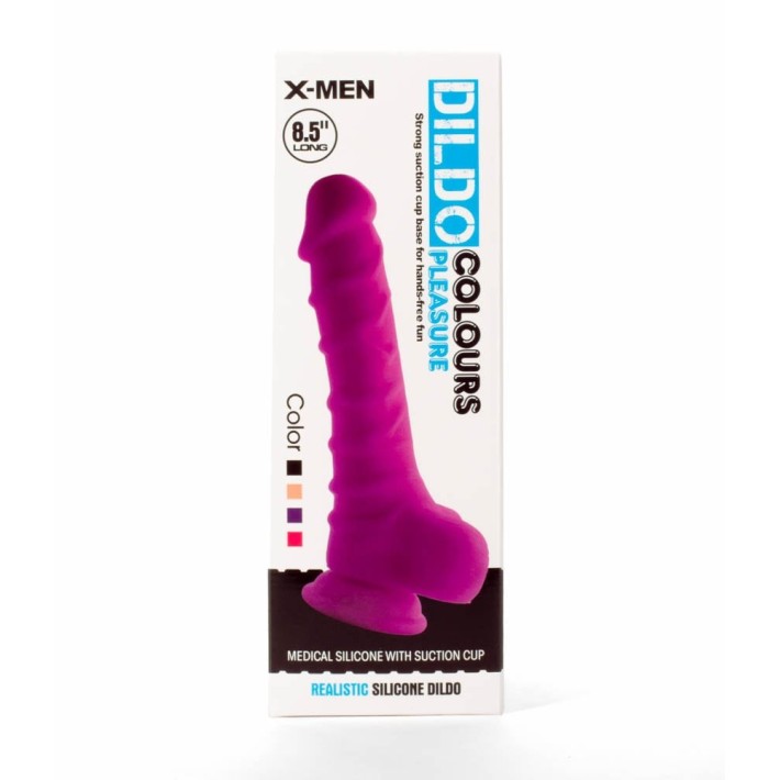 Dildo Realistic Colours Pleasure, Negru, 21.5 Cm 7