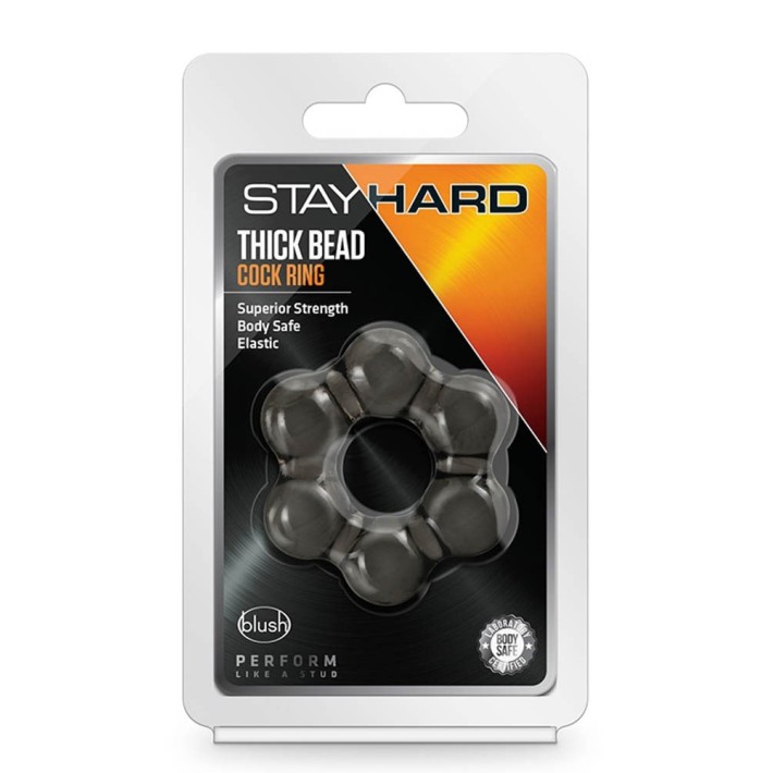 Inel Pentru Penis Stay Hard Thick Bead, Negru 3