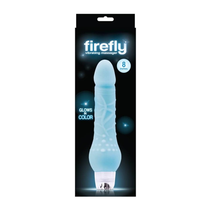 Vibrator Fosforescent Firefly, Turcoaz, 23 Cm 2
