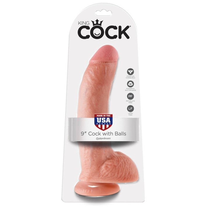 Dildo Clasic Cu Ventuza King Cock, Natural, 22.5 Cm 5