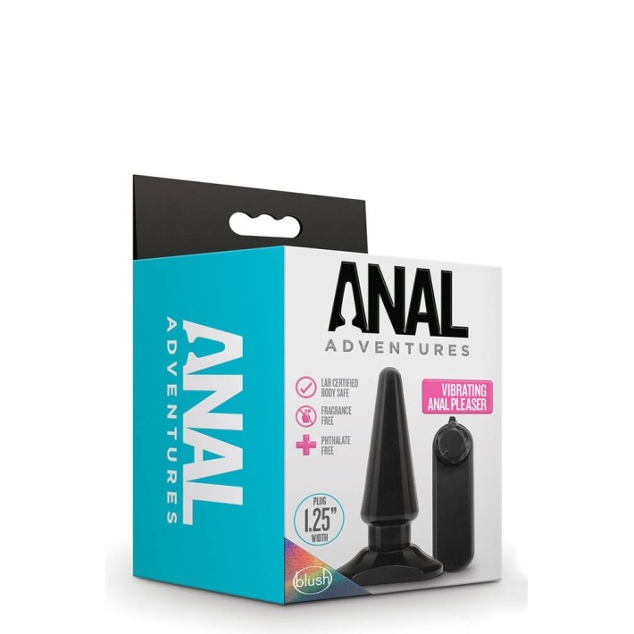 Vibrator Anal Adventures Anal Pleaser, Negru, 10 Cm 3