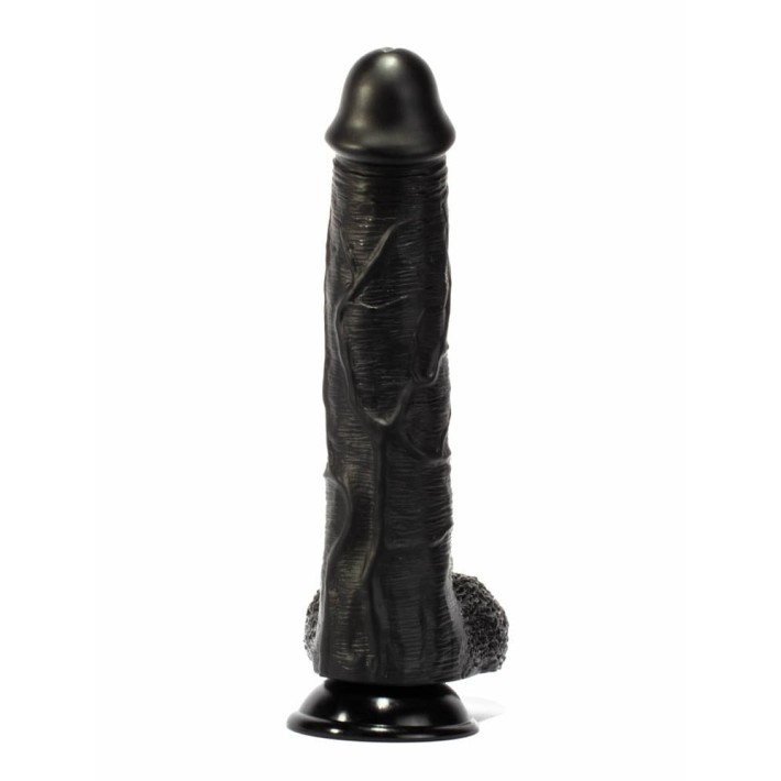 Dildo Realistic Cu Ventuza Geoff, Negru, 30 Cm 3