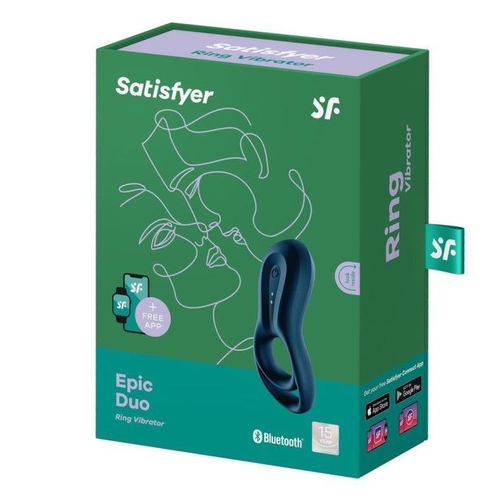 Inel Penis Cu Vibratii Epic Duo, Bleumarin 7