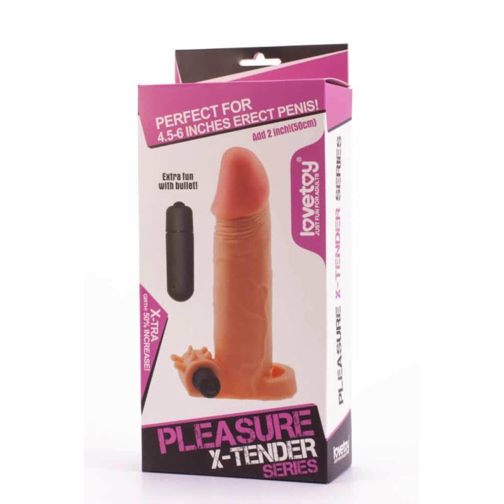 Extensie/manson Penis Cu Vibratii Pleasure X-tender, Natural, +5 Cm 2