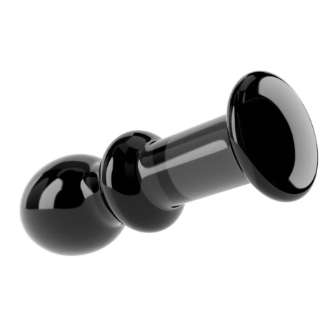 Dildouri Sticlametal, Dop Anal Din Sticla Borosilicata Glass Romance, Negru, 11.5 Cm, pasiune.ro