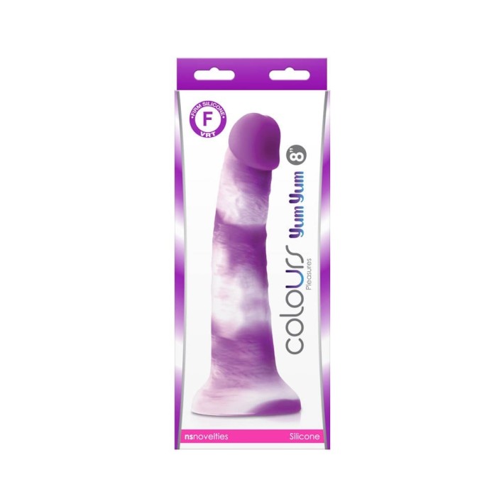 Dildo Clasic Colours Pleasures Yum Yum, Mov, 20 Cm 2