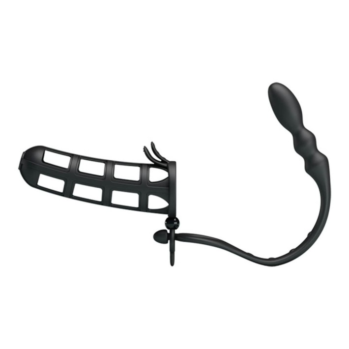 Extensie/manson Pentru Penis Cu Dop Anal Hercules I, Negru 7