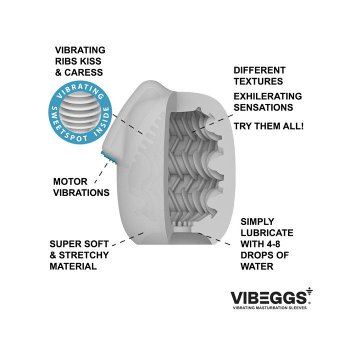 Vibeggs - Ribs Delight - Vibrating Masturbation Sleeve - White 9