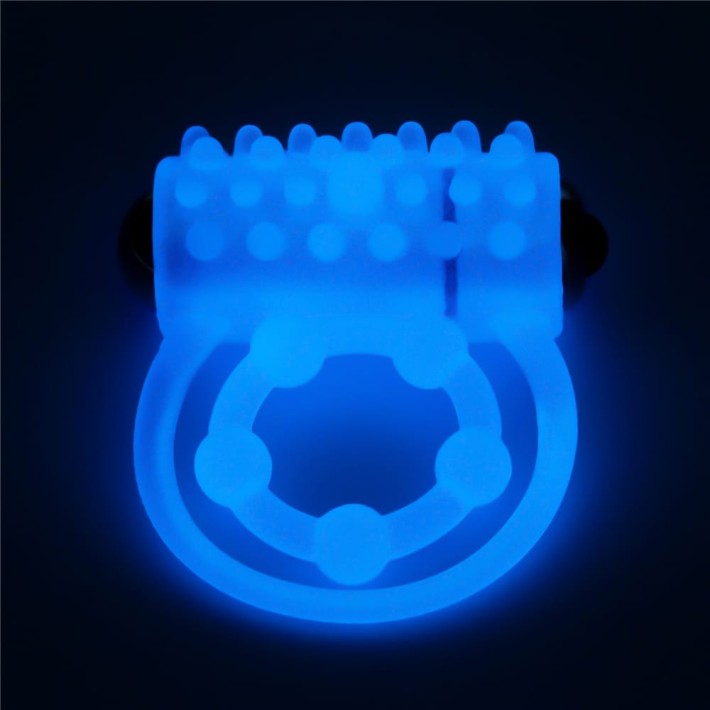 Inel Penis Fosforescent Cu Vibratii Lumino Play Vibrating Penis Ring 2, Albastru 7