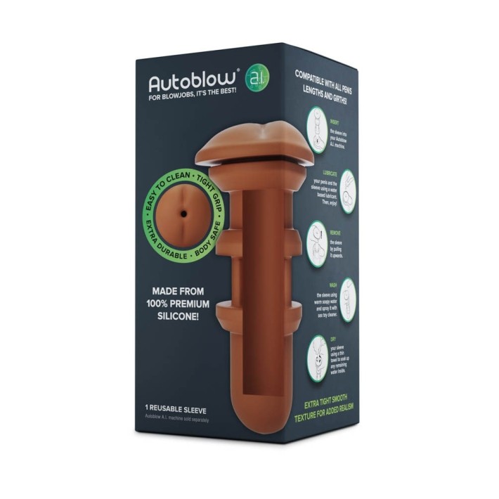 Manson Pentru Masturbator Autoblow A.i. Silicone Anus Sleeve, Brun 3
