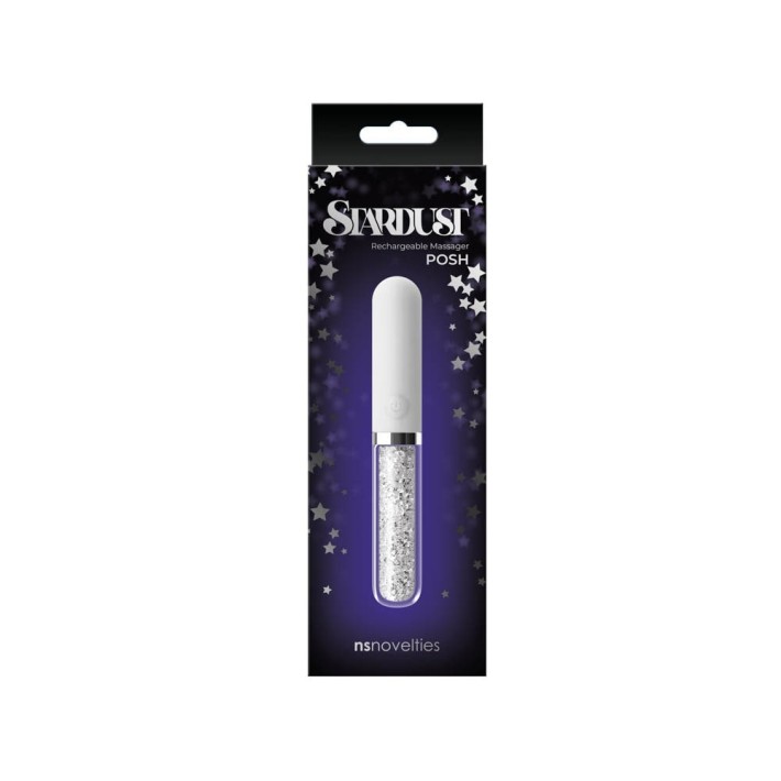 Vibrator Clasic Stardust Posh, Alb, 12.5 Cm 2