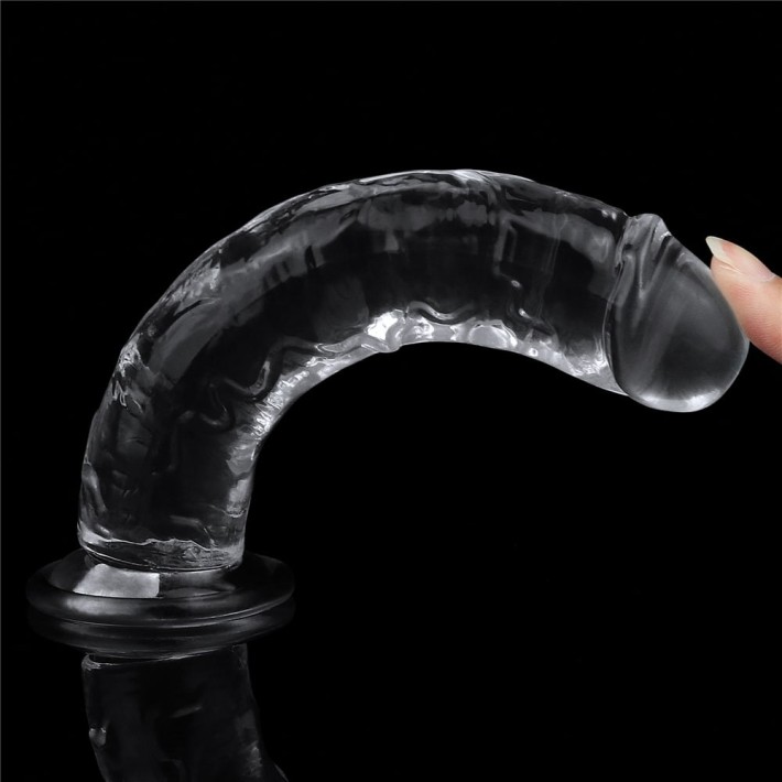 Dildo Realistic Cu Ventuza, Transparent, 17.8 Cm 3