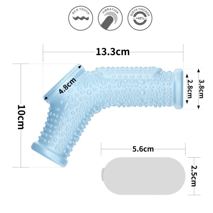 Inel / Manson Penis Cu Vibratii Drip Knights With Scrotum Sleeve, Albastru 8