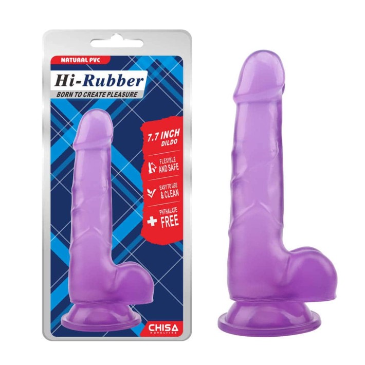 Dildo Clasic Cu Ventuza, Mov, 19.5 Cm 3