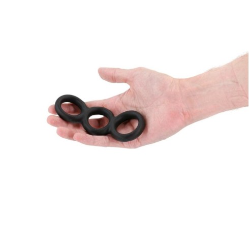 inel, Inel Penis Renegade Threefold, Negru, pasiune.ro