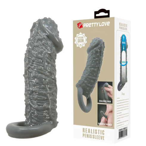 pretty, Pretty Love Realistic Penis Sleeve Black Ii, pasiune.ro