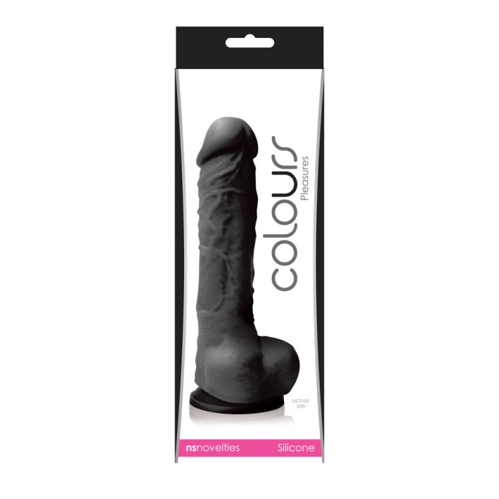 Dildo Realistic Colours Pleasures, Negru, 13 Cm 2