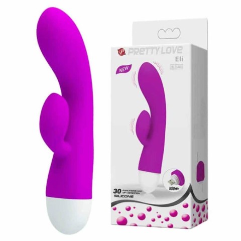 Pretty Love, Vibrator Rabbit Eli, Violet, 18 Cm, pasiune.ro