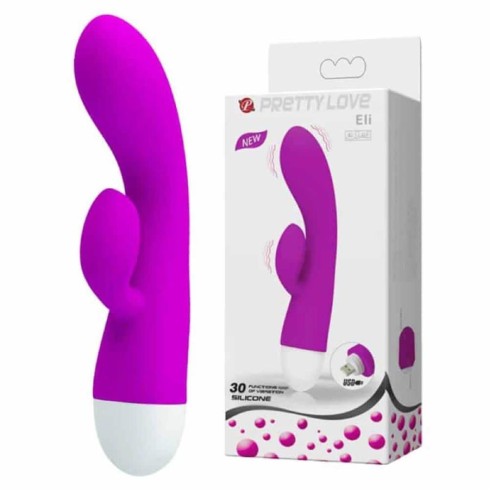 stimulator, Vibrator Rabbit Eli, Violet, 18 Cm, pasiune.ro