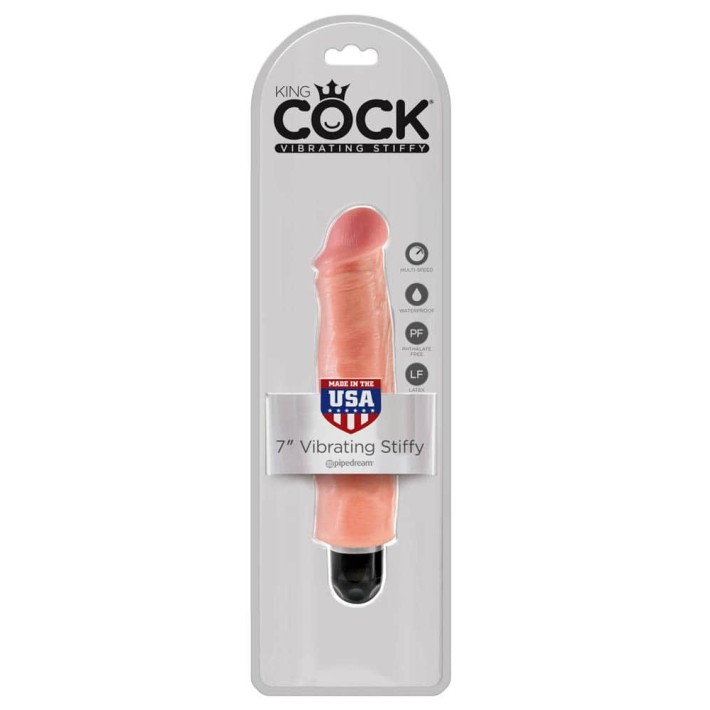 Vibrator Realistic King Cock Stiffy, Natural, 21.5 Cm 5