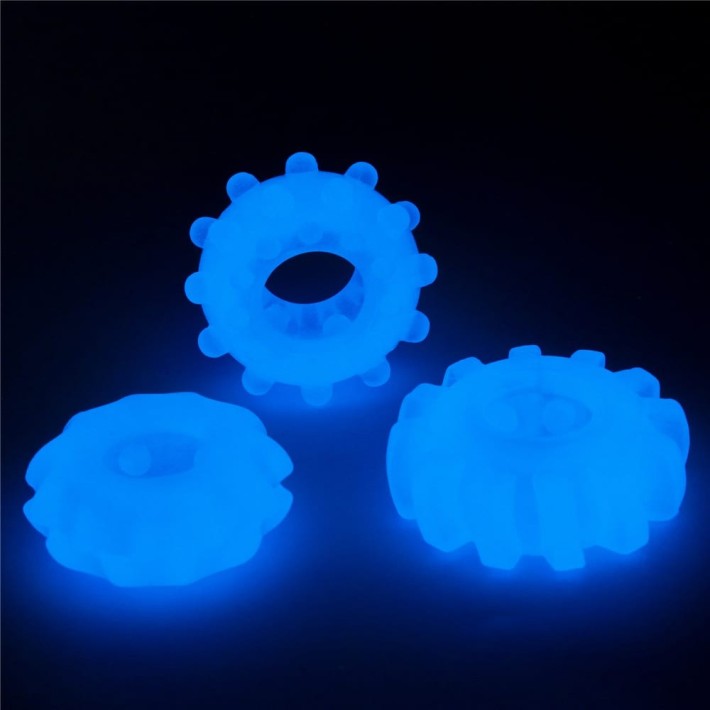 Set 3 Inele Penis Fosforescente Lumino Play, Alb 5