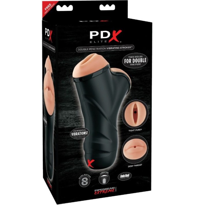 Masturbator Double Penetration Vibrating Stroker 3