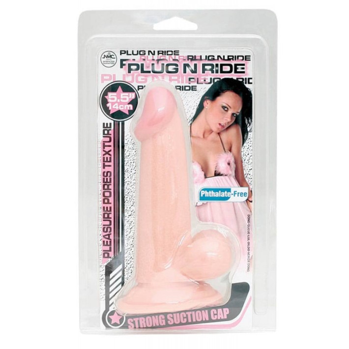 Dildo Clasic Cu Ventuza Plug-n-ride, Natural, 14 Cm 2