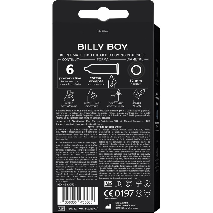 Prezervative Billy Boy Extra Lube 6 Buc 3