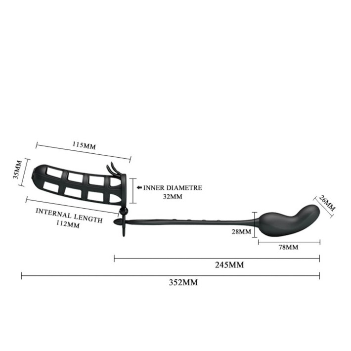 Manson Penis, Inel Testicule Si Dop Anal Cu Vibratii Hercules, Negru 3