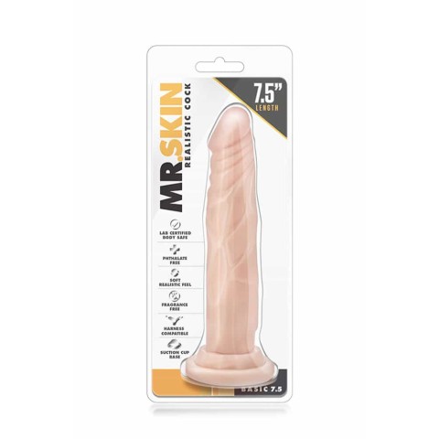 Blush, Dildo Clasic Cu Ventuza Mr. Skin Basic, Natural, 19 Cm, pasiune.ro
