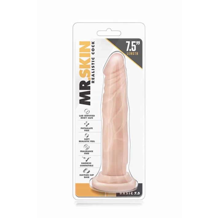 Dildo Clasic Cu Ventuza Mr. Skin Basic, Natural, 19 Cm 2