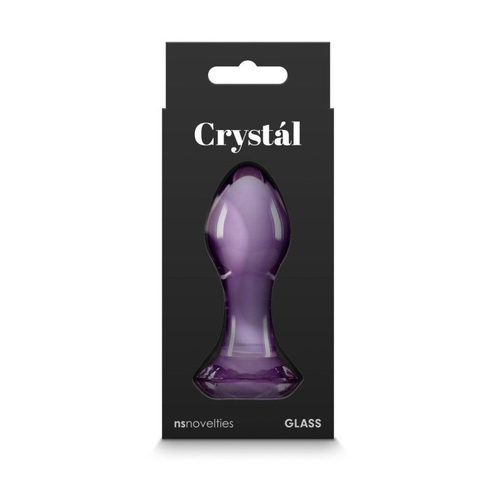 Dop Anal Din Sticla Crystal Gem, Lila, 9 Cm 5