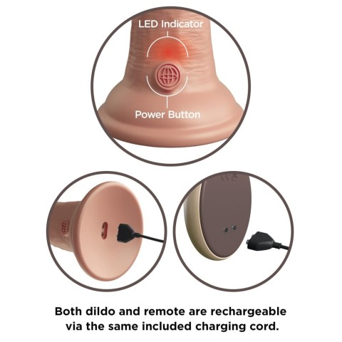 silicone, Vibrator Realistic Cu Telecomanda Dual Density Silicone Cock, Natural, 22.5 Cm, pasiune.ro
