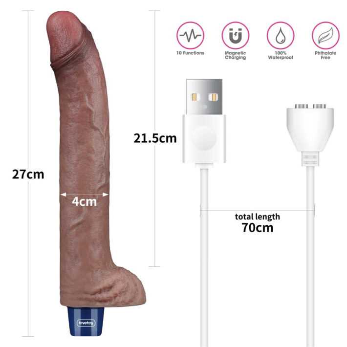 Vibrator Realistic Real Softee, Brun, 28 Cm 4
