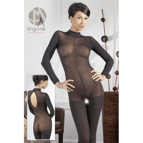 long, Catsuit Decupat Mandy, Negru, S/m, pasiune.ro